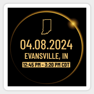 Indiana State Evansville IN USA Totality April 8, 2024 Total Solar Eclipse Sticker